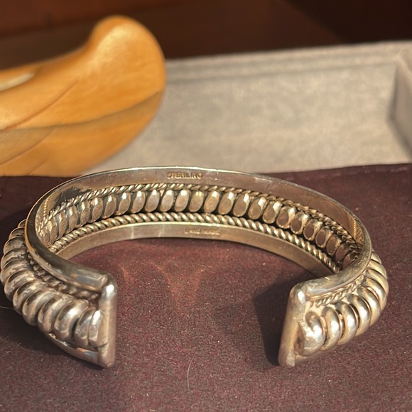 Handmade Sterling Silver Rope Style Bracelet Cuff NWOT - Picture 4 of 13